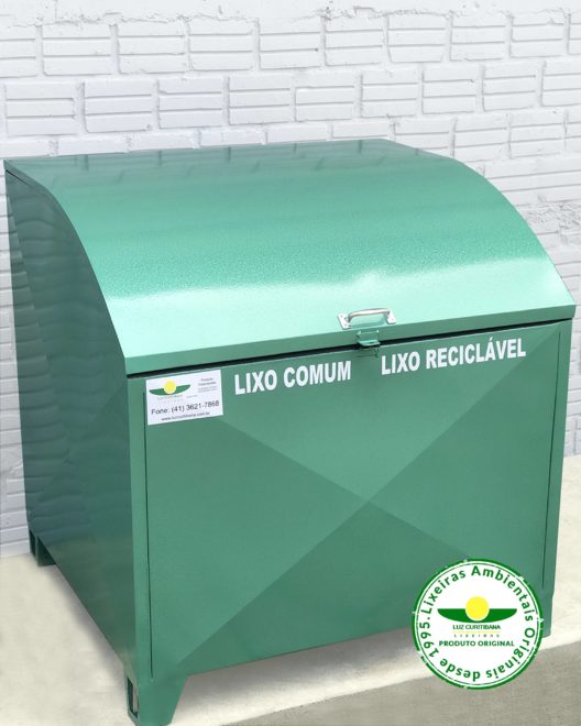 Lixeira aço condomínio calçada