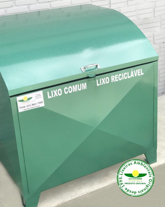 Lixeira aço condomínio calçada