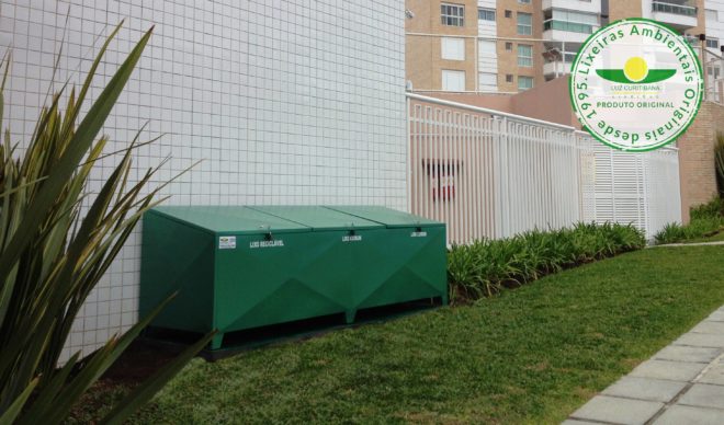 Lixeira aço condomínio calçada
