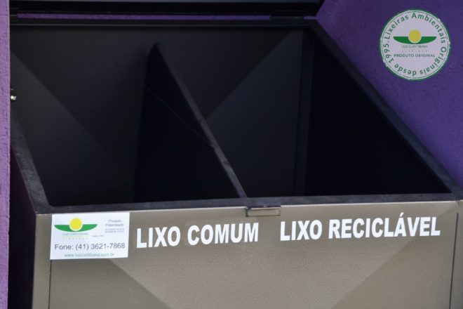 Lixeira aço condomínio calçada