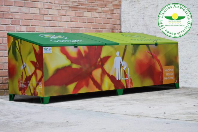 Lixeira aço condomínio calçada