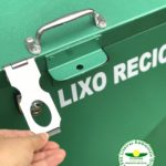 Lixeira aço condomínio calçada