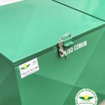 Lixeira aço condomínio calçada
