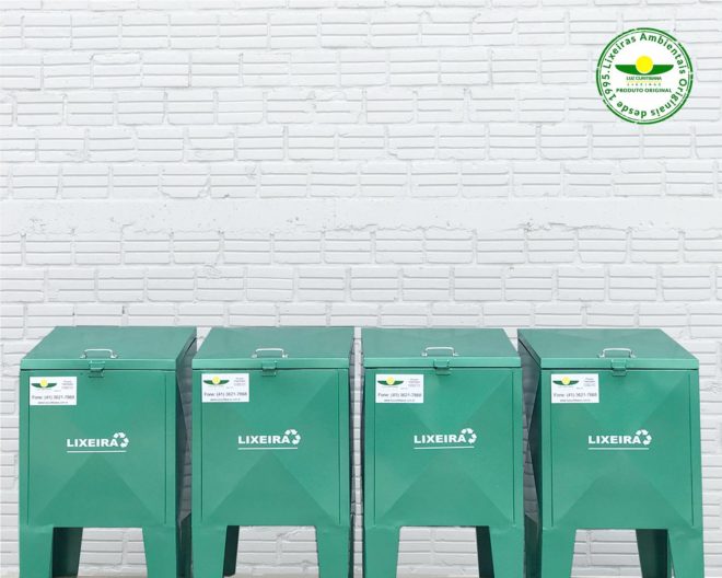 Lixeira aço condomínio calçada