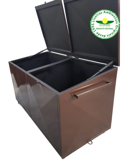 Lixeira aço condomínio calçada