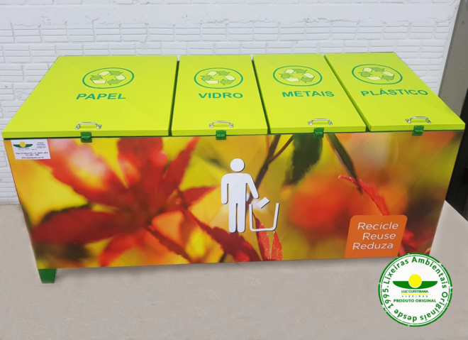 Lixeira aço condomínio calçada