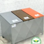 Coleta seletiva 1,50mx0,90cmx0,90cm com 03 tampas