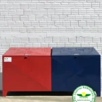 Coleta seletiva 2,00mx0,90cmx0,90cm com duas tampas