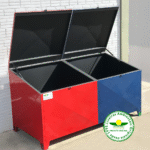 Coleta seletiva 2,00mx0,90cmx0,90cm com duas tampas