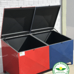 Coleta seletiva 2,00mx0,90cmx0,90cm com duas tampas