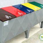 Coleta seletiva 2,50mx0,50cmx0,60cm com 05 tampas